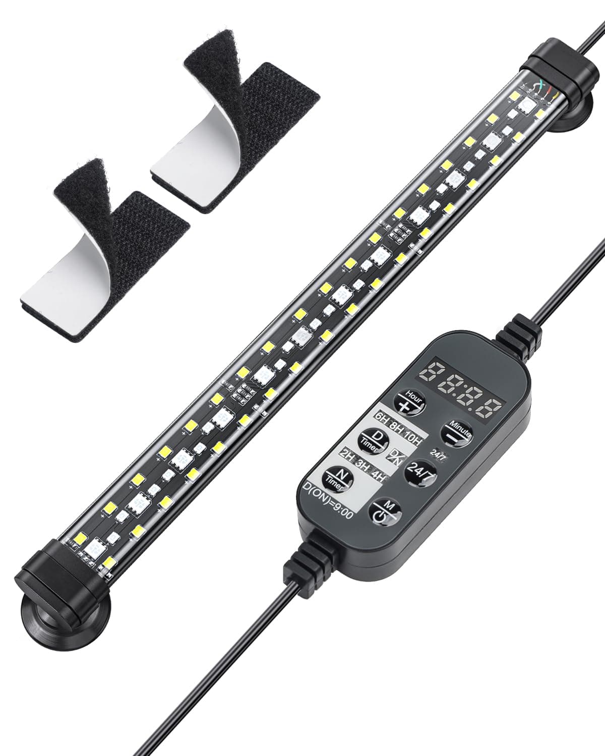 Pawfly 30 cm Aquarium LED Light 24/7 Fish Tank Light with Full Spectrum Brilliant White Blue Red Green Lights Multi-Colored LEDs with D/N Mode Single Color Effects Timer and Adjustable Brightness