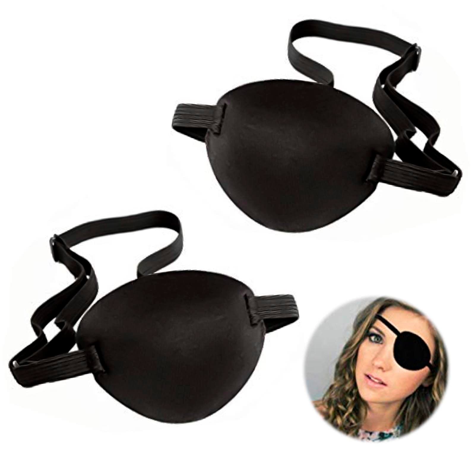 Eye Patch,AWAVM 2PCS Adjustable Eye Patches, Medical Eye Patch, Amblyopia Lazy Eye Patches for Left or Right Eyes, Black