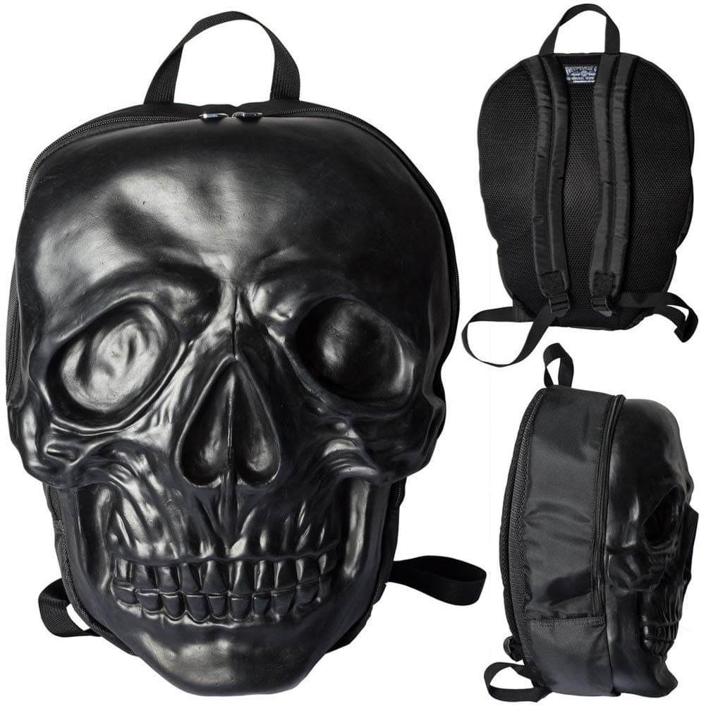 Unisex Kreepsville Skull Backpack Black