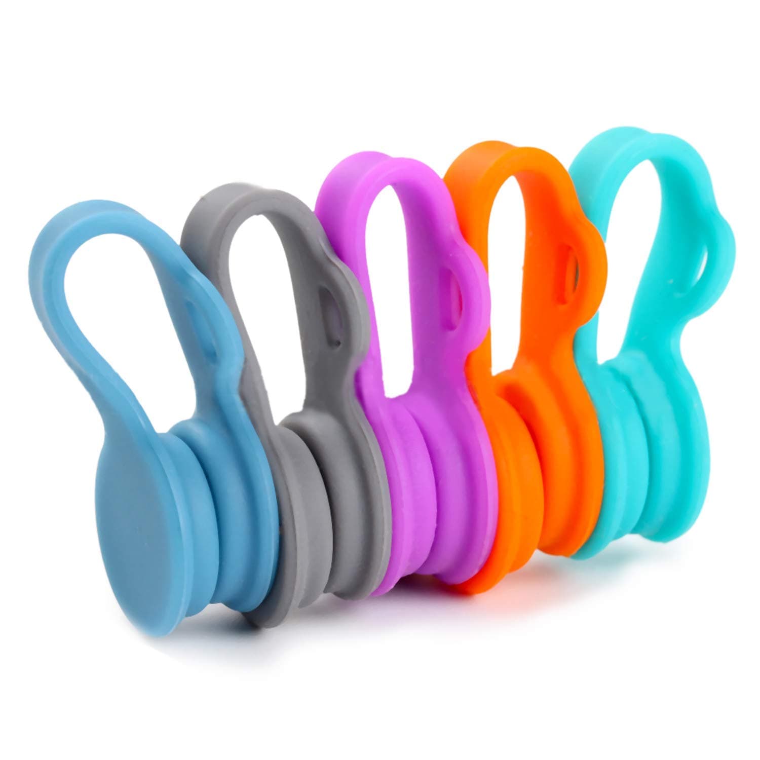 Fullsexy 5 Pack Multi Color Strong Magnetic Twist Ties - Cable Management