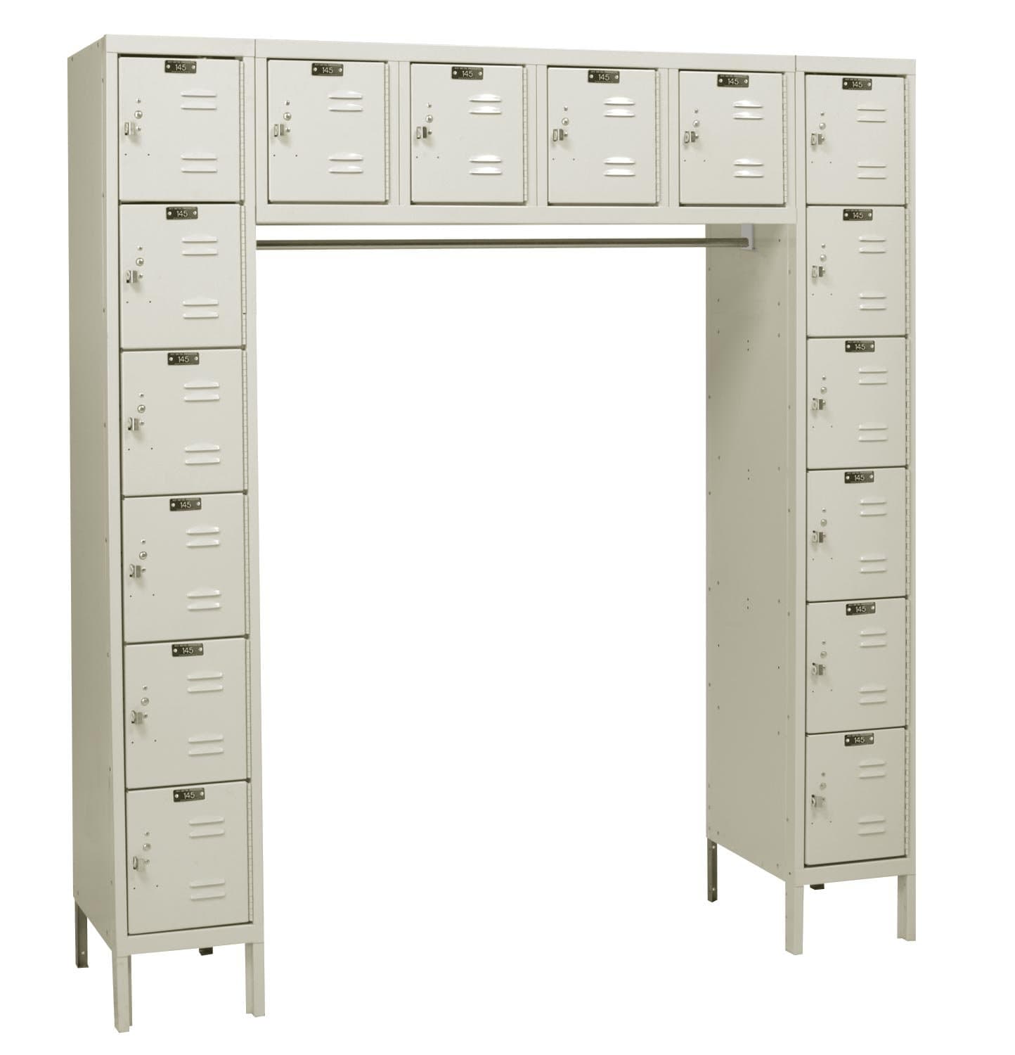 Hallowell U1788-16PT Premium Locker, 72" Width x 18" Depth x 78" Height, 16-Person, Knock-Down, 729 Parchment