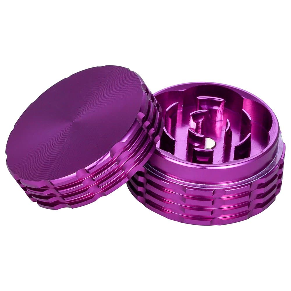 2-Piece Herb Spices Grinder (1.6 Inch) Pocket Size Crusher (Purple)