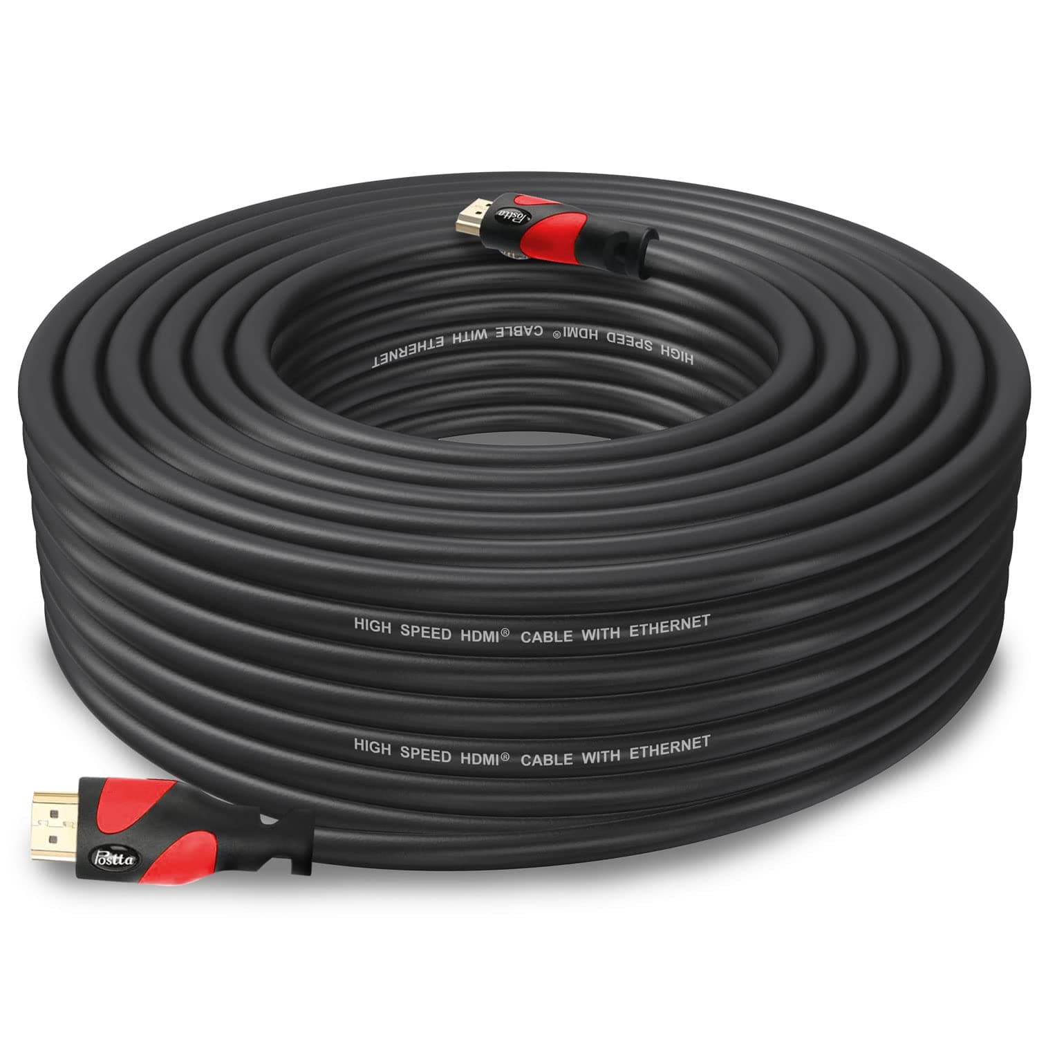 Postta HDMI Cable(40 Feet Red) HDMI 2.0V Support 4K 2160P,1080P,3D,Audio Return and Ethernet -1 Pack