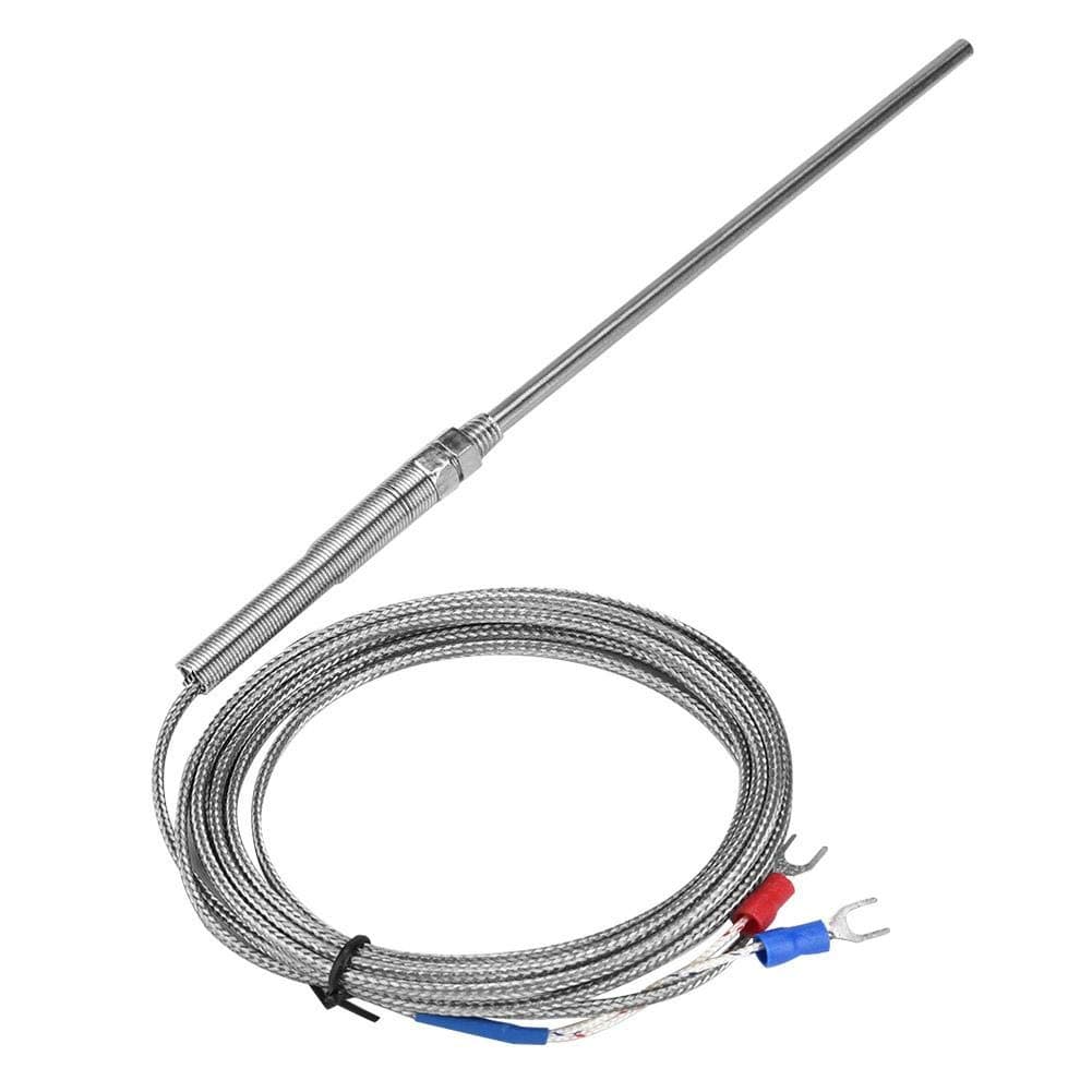Walfront K type Thermocouple M8 Thread Type K Thermocouple 150mm Probe Temperature Controller Stainless Steel Sensor Wire 0-400()