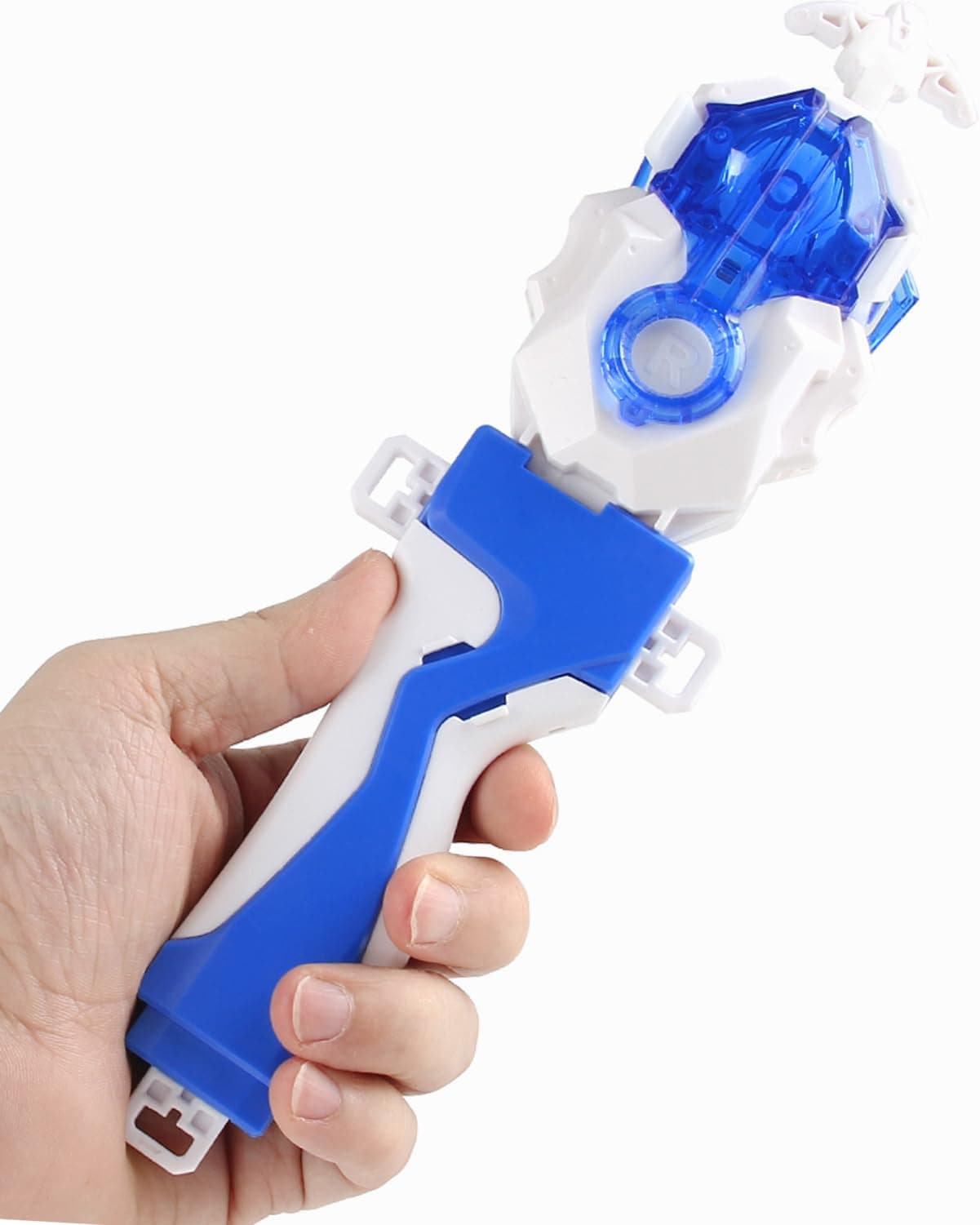 Bey Battling Tops Burst Launcher and Grip, Custom Bay Blade Launcher LR Left Right Spin DB Layer System Compatible with All Bey Burst Series (White)