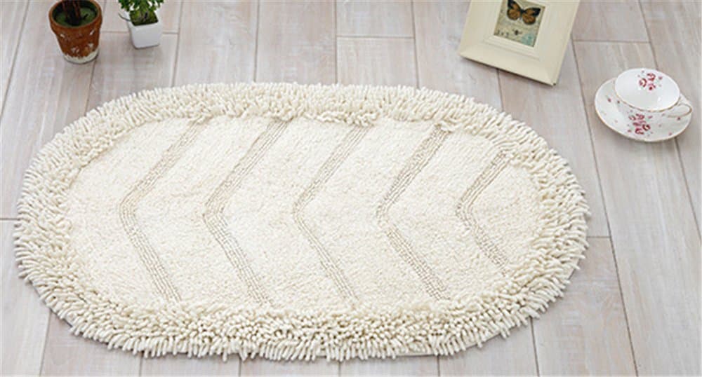Hollwald Modern Kitchen Room Carpet Bathroom Rug Coffee Table Carpet Computer Chair Cushion Anti-skidding (450mm, white)