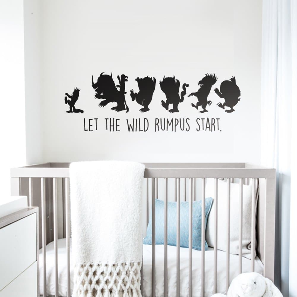 Designer Playground Where The Wild Things are Max Marching with Monsters Silhouette Wall Decal (45" x 15") MT038