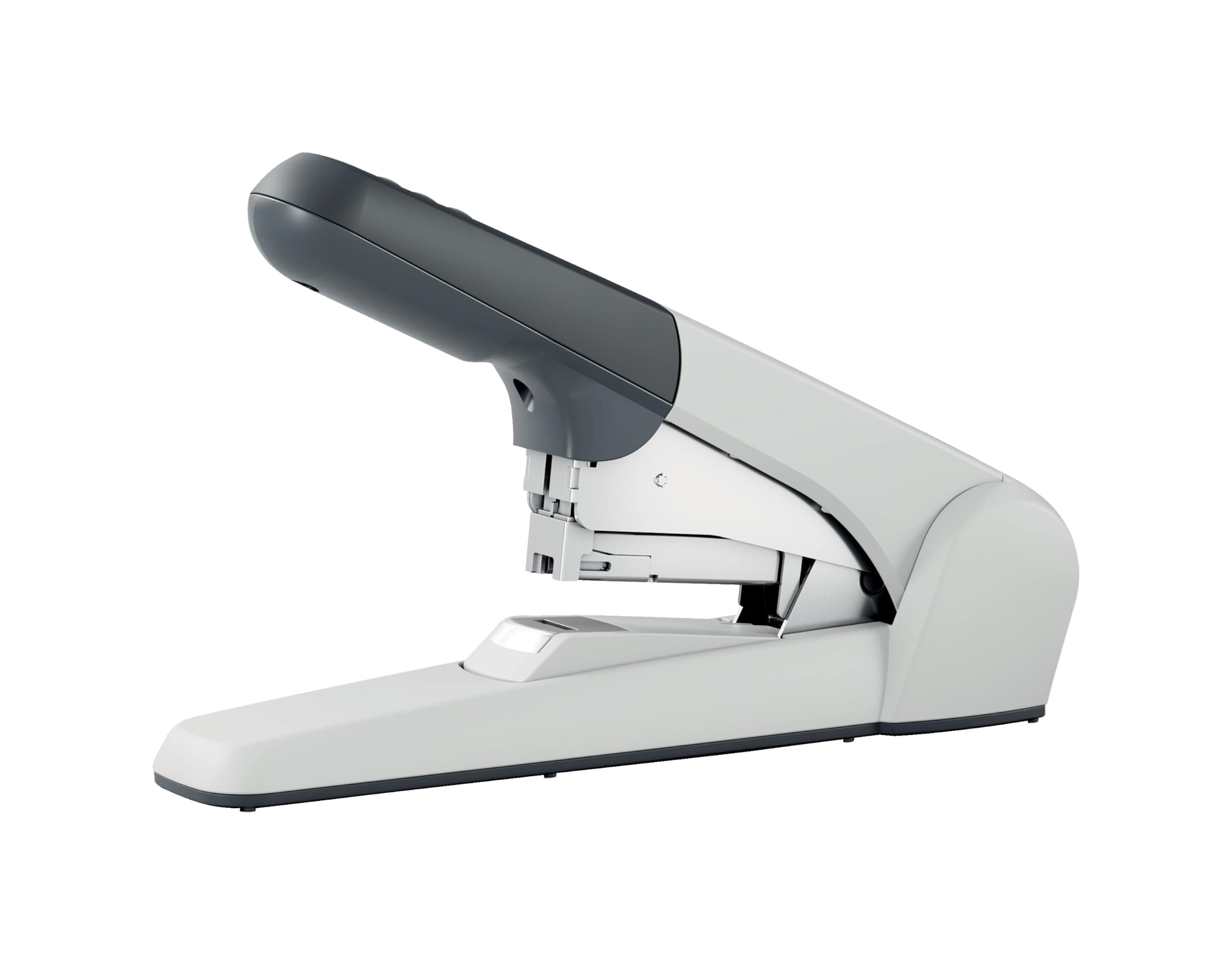 Extra Strong Flat Stapler, Large Stapler for 60 Sheets, Reduces Paper Stacks in the Office, Includes 1000 Staples, Robust Metal, Recycled Plastic Parts, 83% Recyclable, White, 55520084