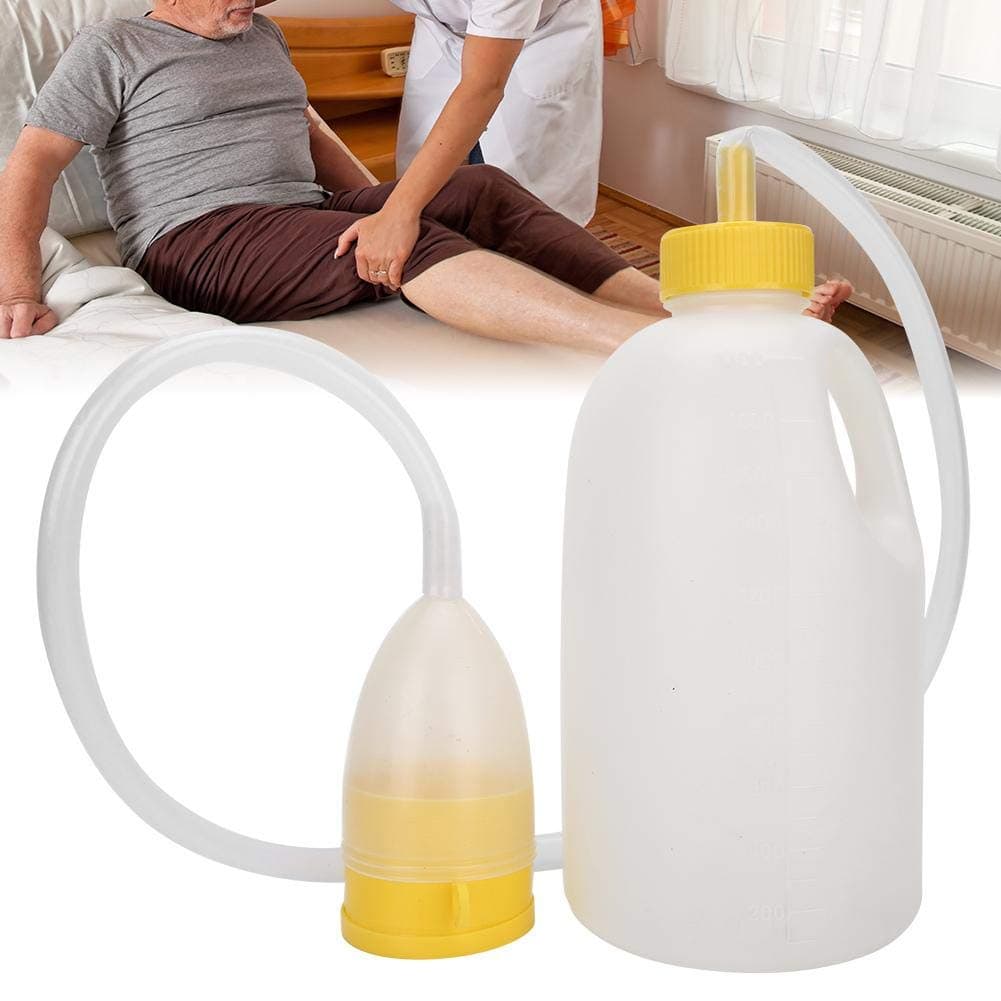 1700ML Male Urinal Pee Bottle, Elderly Bedridden Patients Potty with Pipe, Plastic Man Urinal Portable Urinal, Pee Bottles for Men, Urine Collection for Incontinence, Elderly