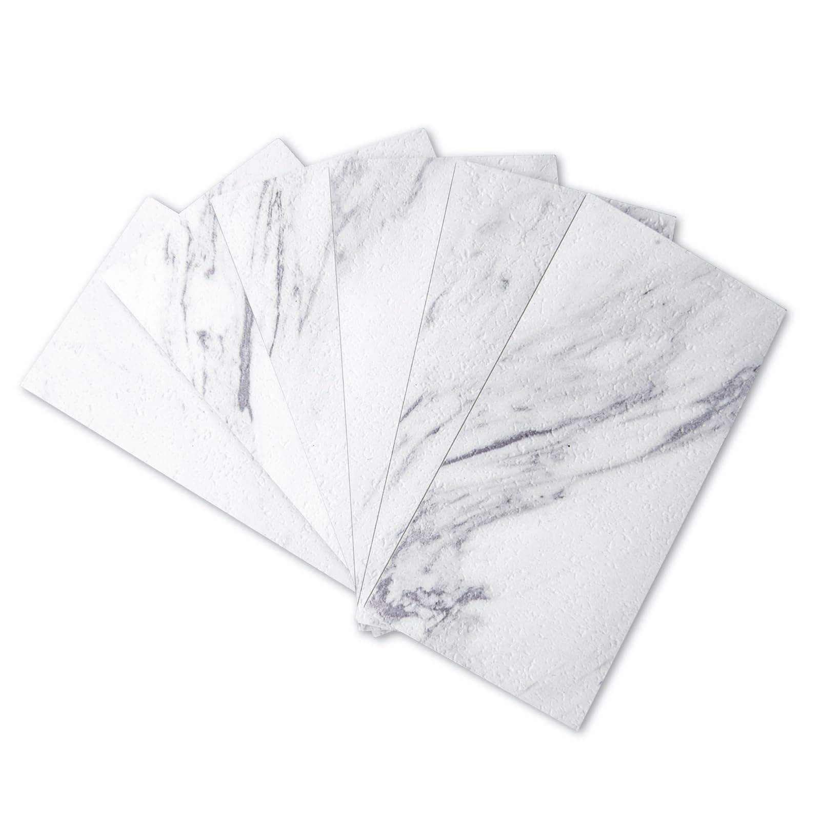 Art3d 102-Piece Peel and Stick Tile Backsplash for Kitchen Bathroom, 3in. × 6in. Stick on Subway Tile White Granite