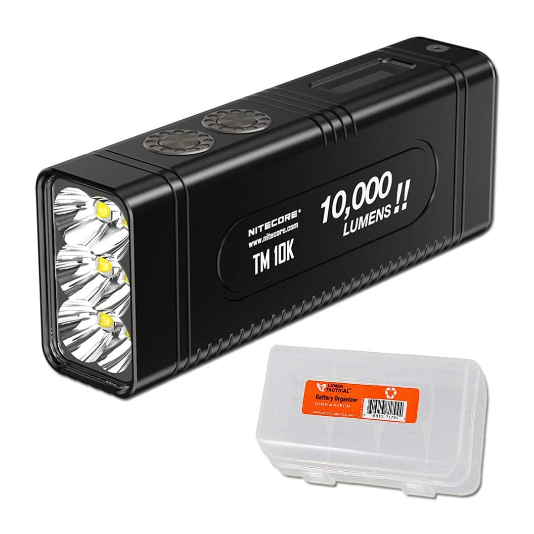 NITECORE TM10K Tiny Monster 10,000 Lumen Burst Rechargeable Flashlight with LumenTac Battery Organizer