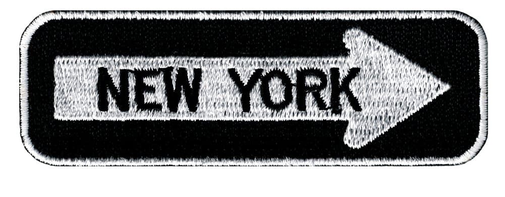 One Way Sign New York Embroidered Patch Iron-On Highway Road Biker