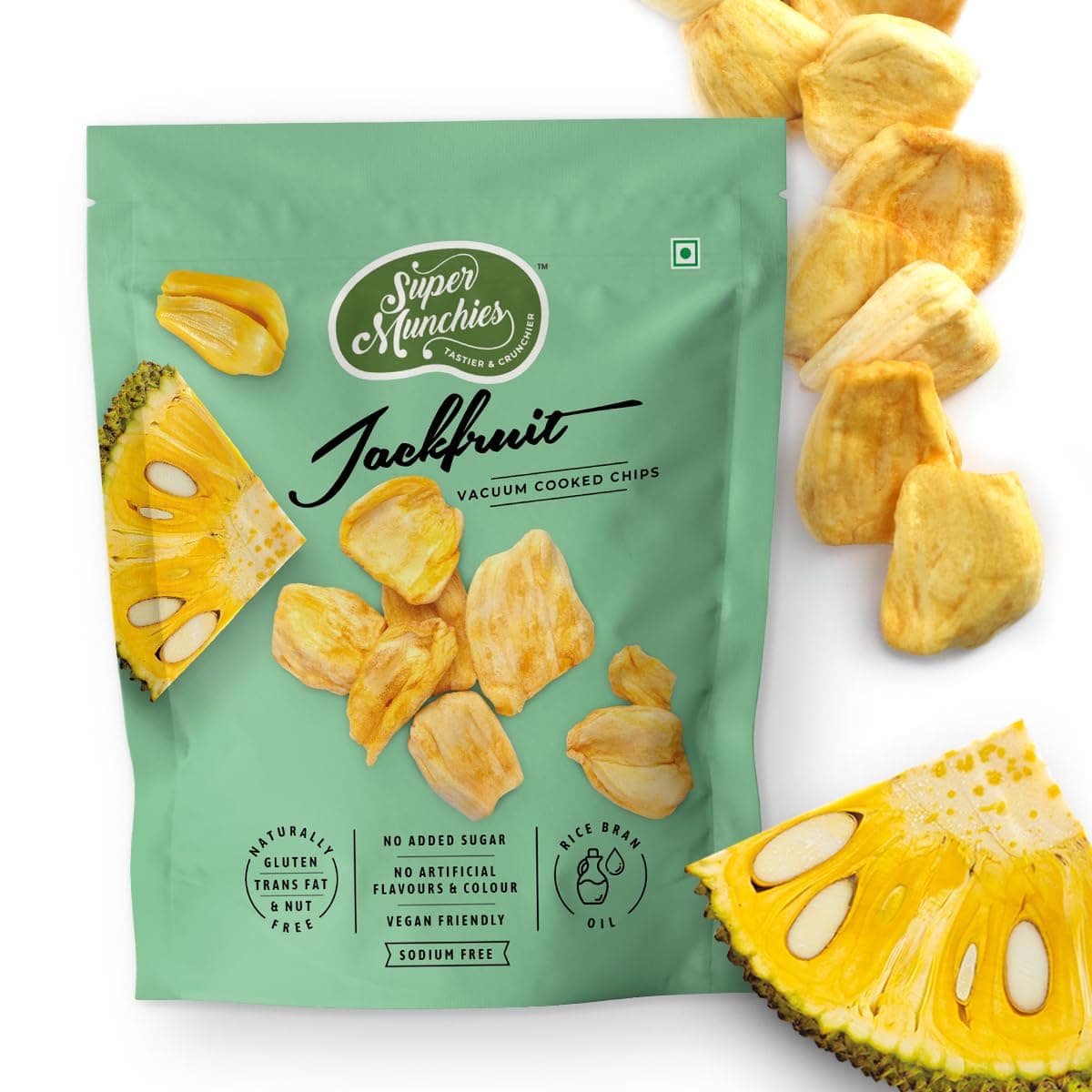 Crunchy Jackfruit Chips | Vacuum Cooked | No Added Sugar, No Salt | Vegan, Gluten-Free, No MSG, No Preservatives | Low Fat, Zero Cholesterol, Trans Fat Free | Healthy Snack (Pack of 4)