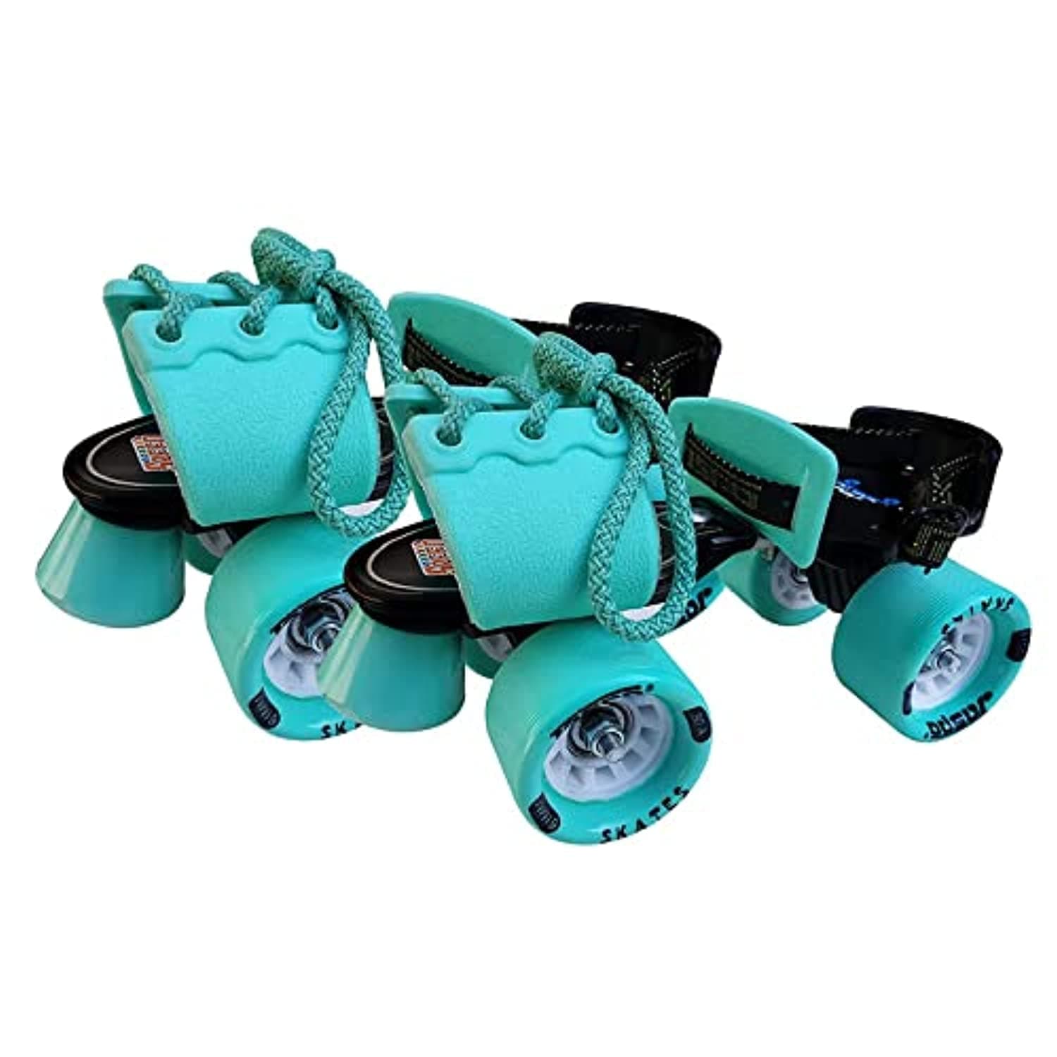 Adjustable Roller skates Gripper Age Group 6 to 14 years | Vinyl Toe Stopper for Good Control | Adjustable Speed (Cyan)
