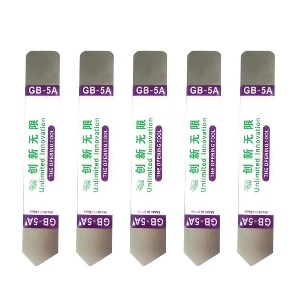 Hemobllo 5 Pcs Metal Flat Spudger - Thin Pry Tool Opener Stainless Steel Mobile Phone Tablets Screen Spudger Opening Tool for Prying Electronic Devices Mobile Phones Laptops Repair Glue Removal