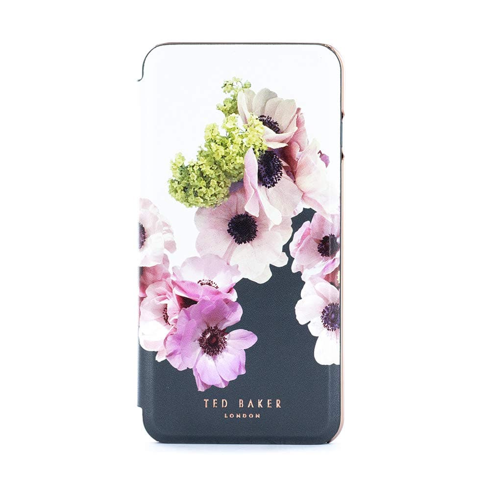 Ted Baker FRANII Mirror Folio Case for iPhone SE (2022/2020) / 8 / 7 / 6 - Contactless (No Magnet) - Neapolitan - Ivory / Rose Gold