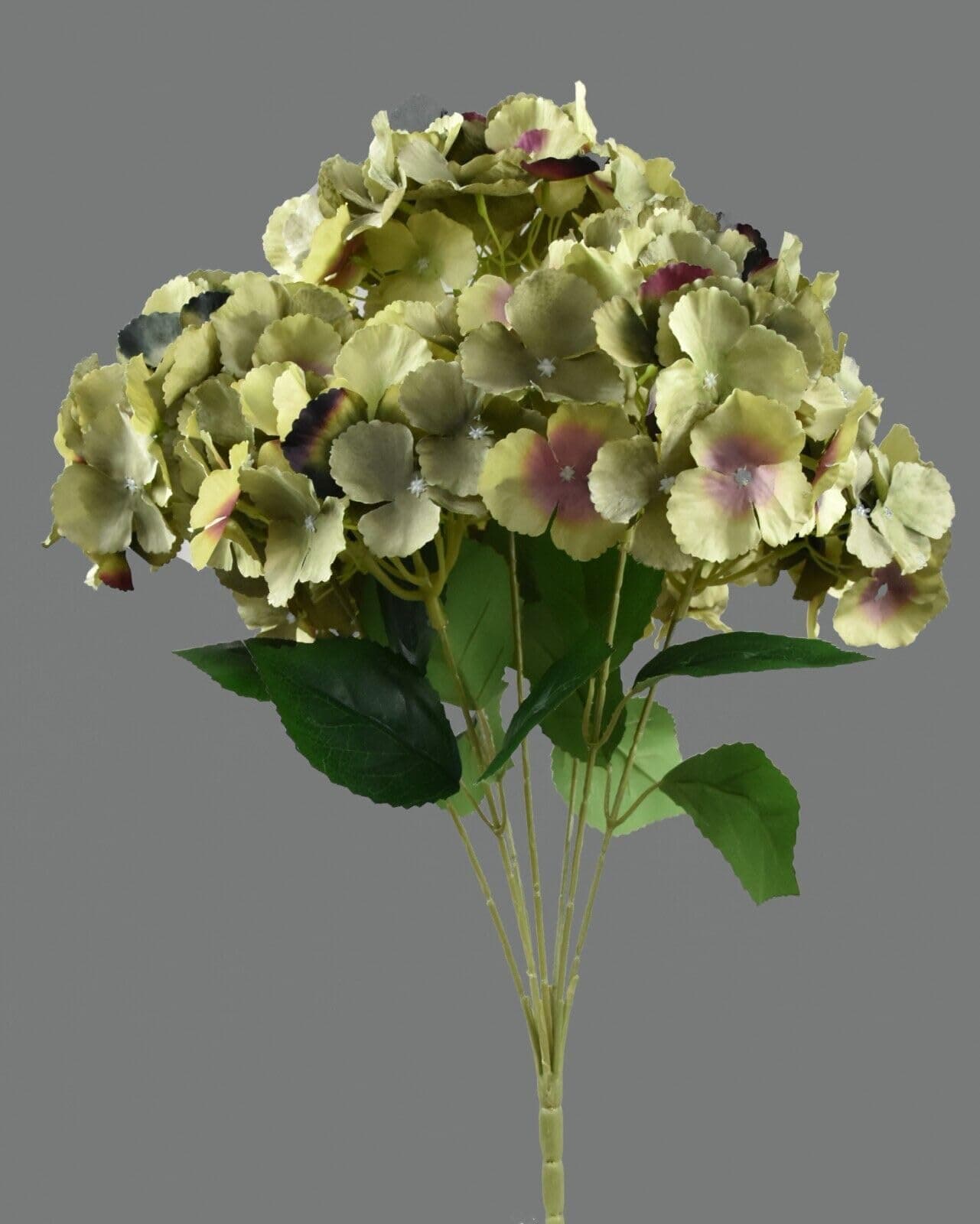 Artificial Flowers Silk 7 Big Head Hydrangea Bouquet For Wedding Room Home Decor 55cm (D.GREEN)