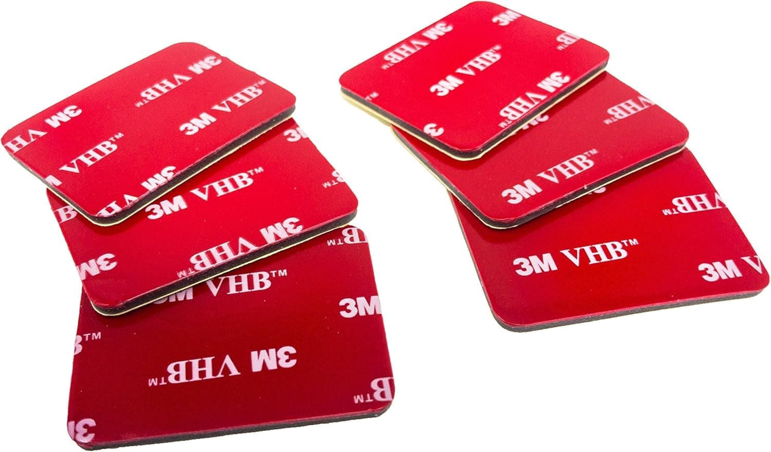 3M VHB Double Sided Sticky Pads Compatible with GoPro Helmet Mounts, Nextbase Dashcam Spare Replacement Set of adhesive pads (Pack of 6)