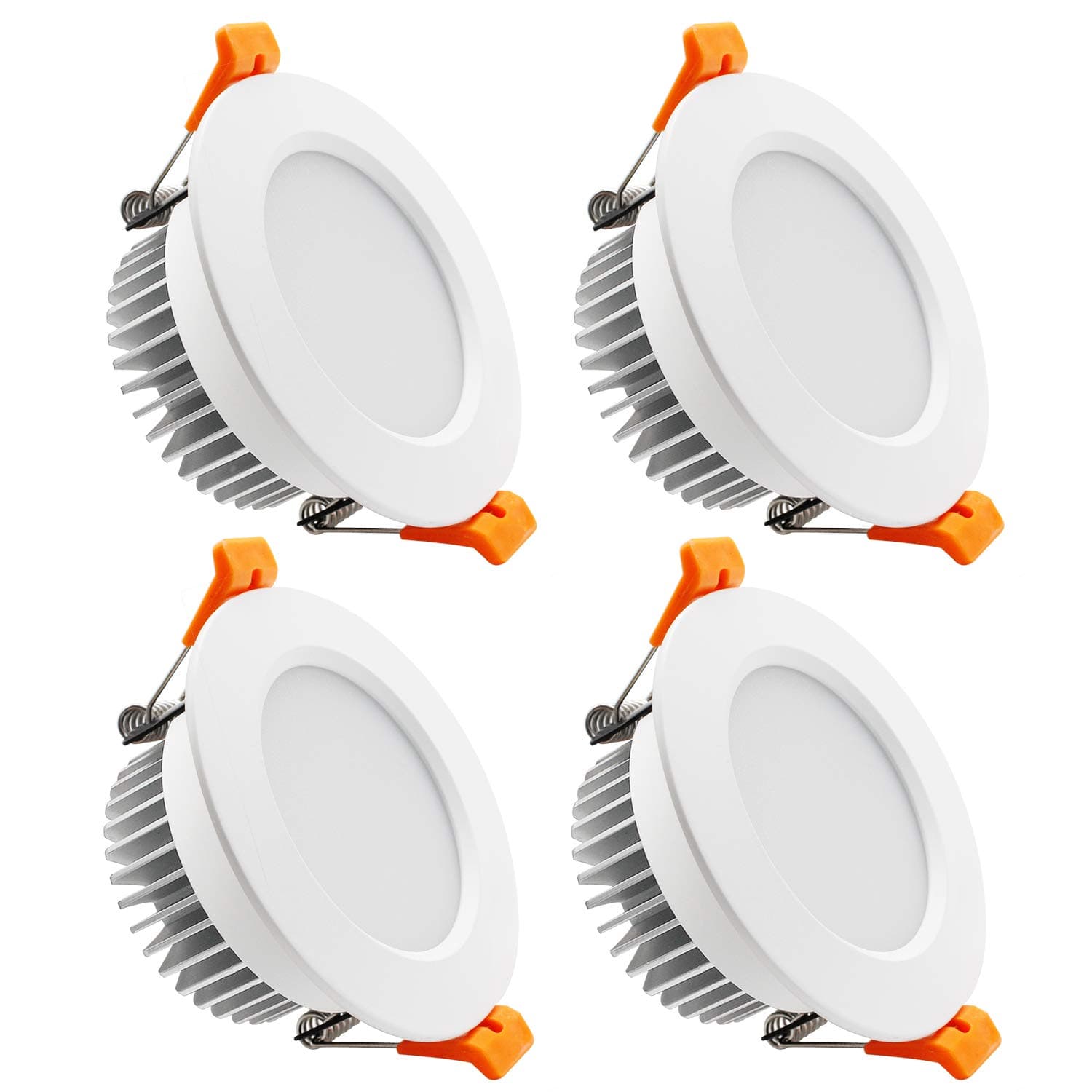 YGS-Tech 3.5 Inch LED Recessed Lighting, Dimmable Downlight 7W(55W Halogen Equivalent), CRI80, 3000K Warm White, Ceiling Light with LED Driver(4 Pack)