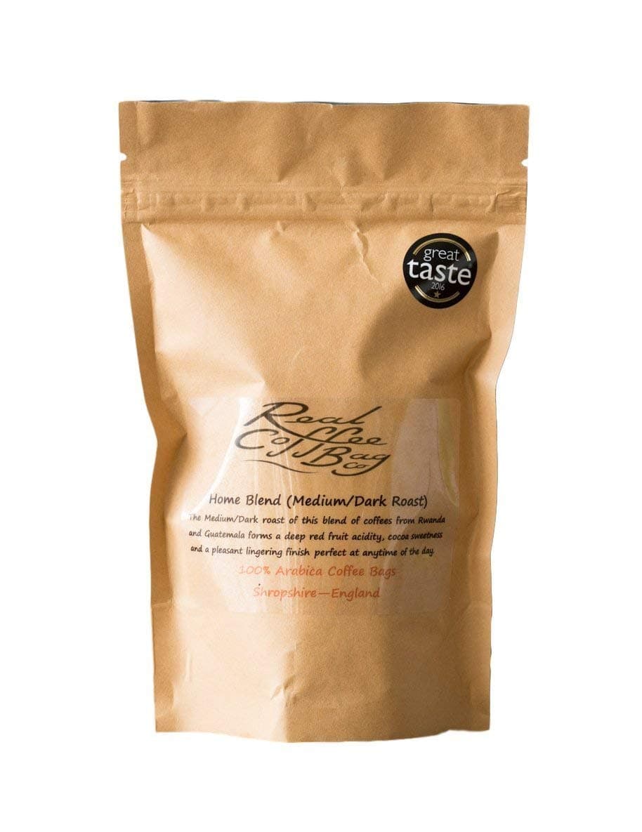 Home Blend Medium/Dark Roasted Arabica Fresh Ground Coffee Bags (15 Bags) - 135 g by Real Coffee Bag Co.