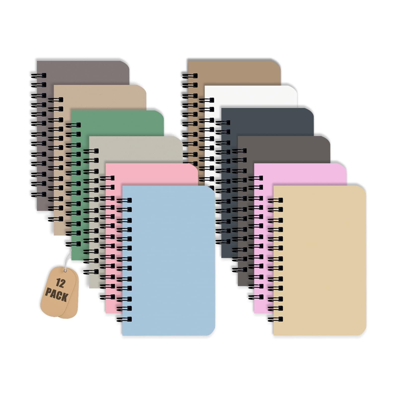 12 Pack Spiral Notebook Small Pocket Notebook 3x5 Spiral Notepads With Lined Pages, Small Top Spiral Notebook Little Mini Memo Steno Note Pads for Outdoor Home Office College School