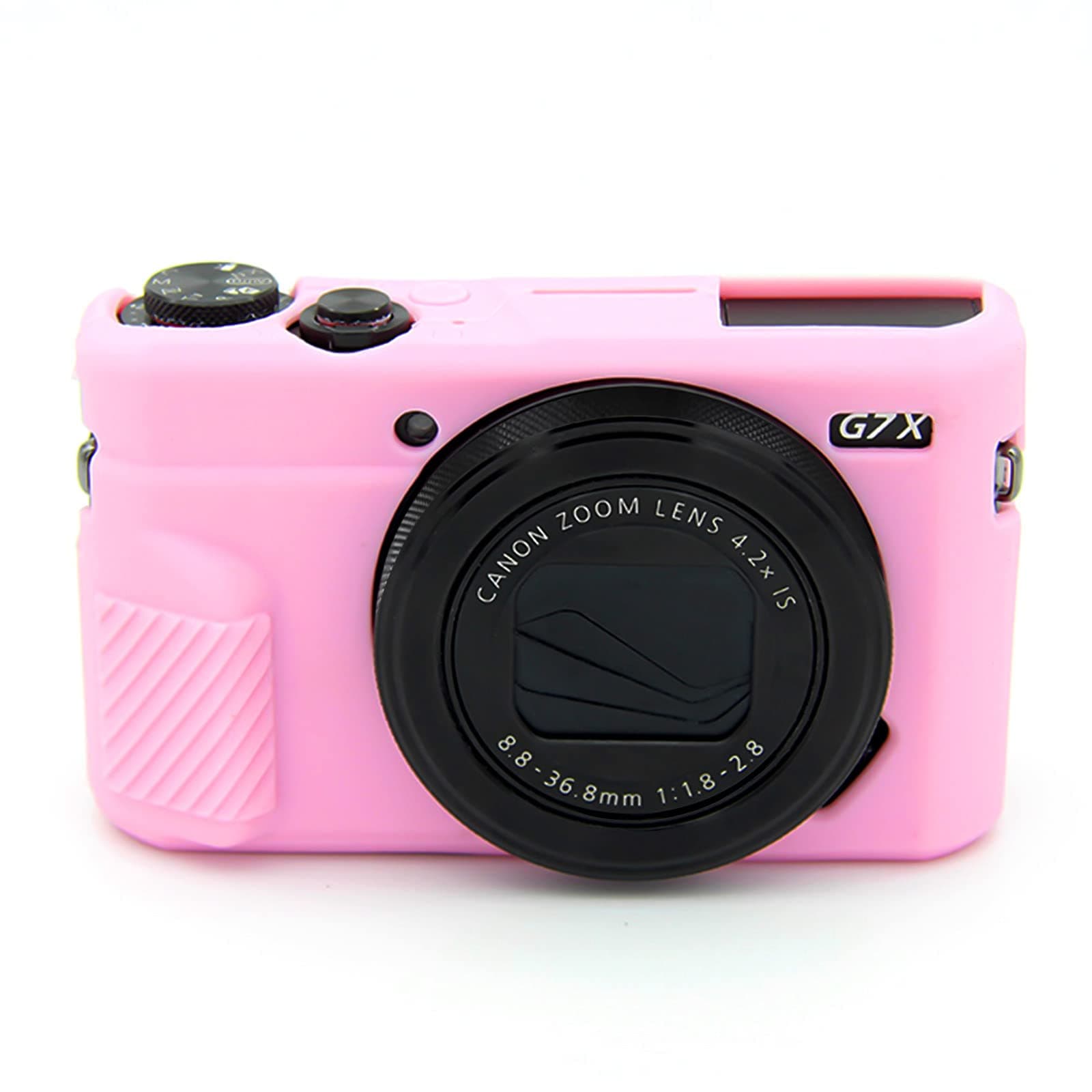 Easy Hood G7X Mark II Case G7X Camera Silicone Case, Soft Silicone Protective Cover for Canon Powershot G7X Mark II DSLR Camera (Pink)