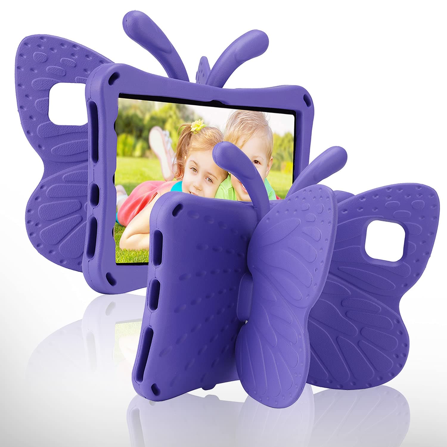 AWH iPad 10 10th Generation Case Kids,iPad 10 10.9 2022 Butterfly Case with Kickstand Light EVA Full Boby Drop Protective Rugged Shockproof Kid-Proof iPad 10 Kids Case for Girl Kid Gift (Purple)