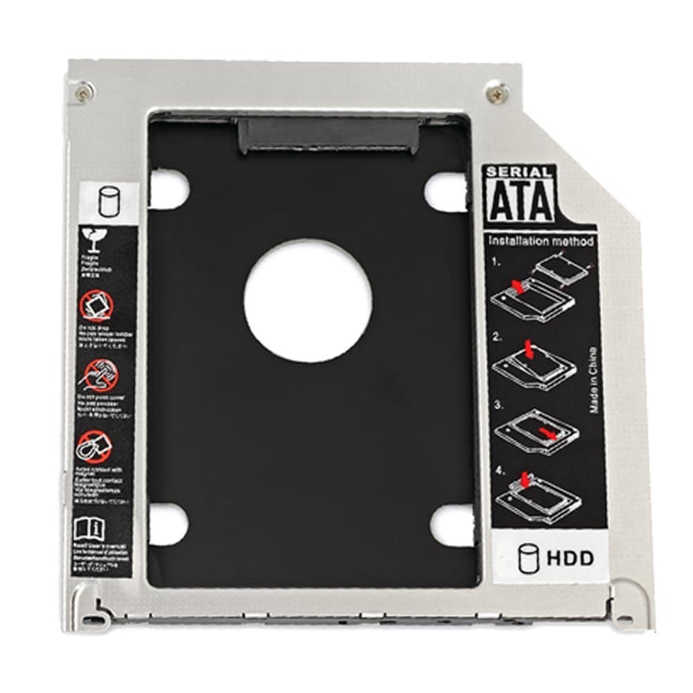 LZIONEW 2.5" 9.5mm SATA 2nd Hard Drive Caddy Tray for Unibody 9.5mm Laptop CD/DVD-ROM Drive Slot (Replacement Only for SSD and HDD)