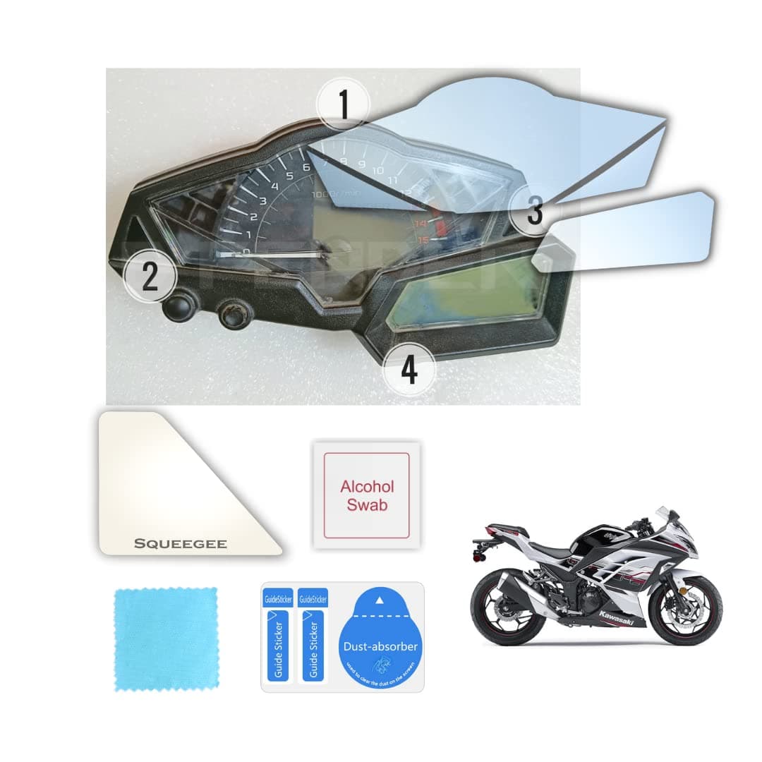 D'FENDER Compatible for Kawasaki Ninja 300 Motorcycle Speedometer Screen Display Console Protector Guard 7H-Pack of 1