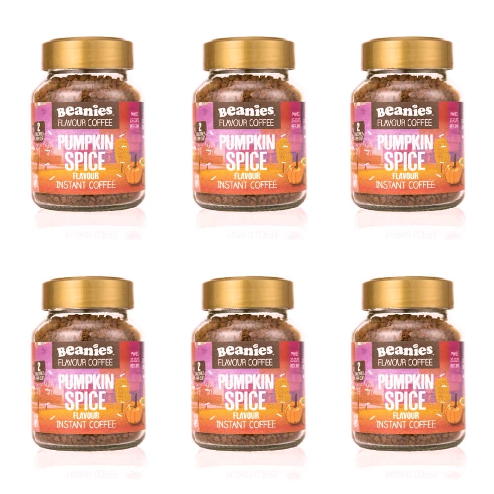 Beanies Pumpkin Spice Flavour Instant Coffee 50g, 6 Pack
