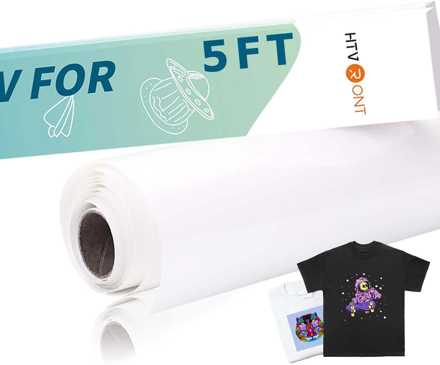 HTVRONT Sublimation for HTV Dark Fabric/Light Fabric - Matte Sublimation Vinyl 12" x 5' - Sublimation Blank for Shirts, Bags, Hats, Pillows