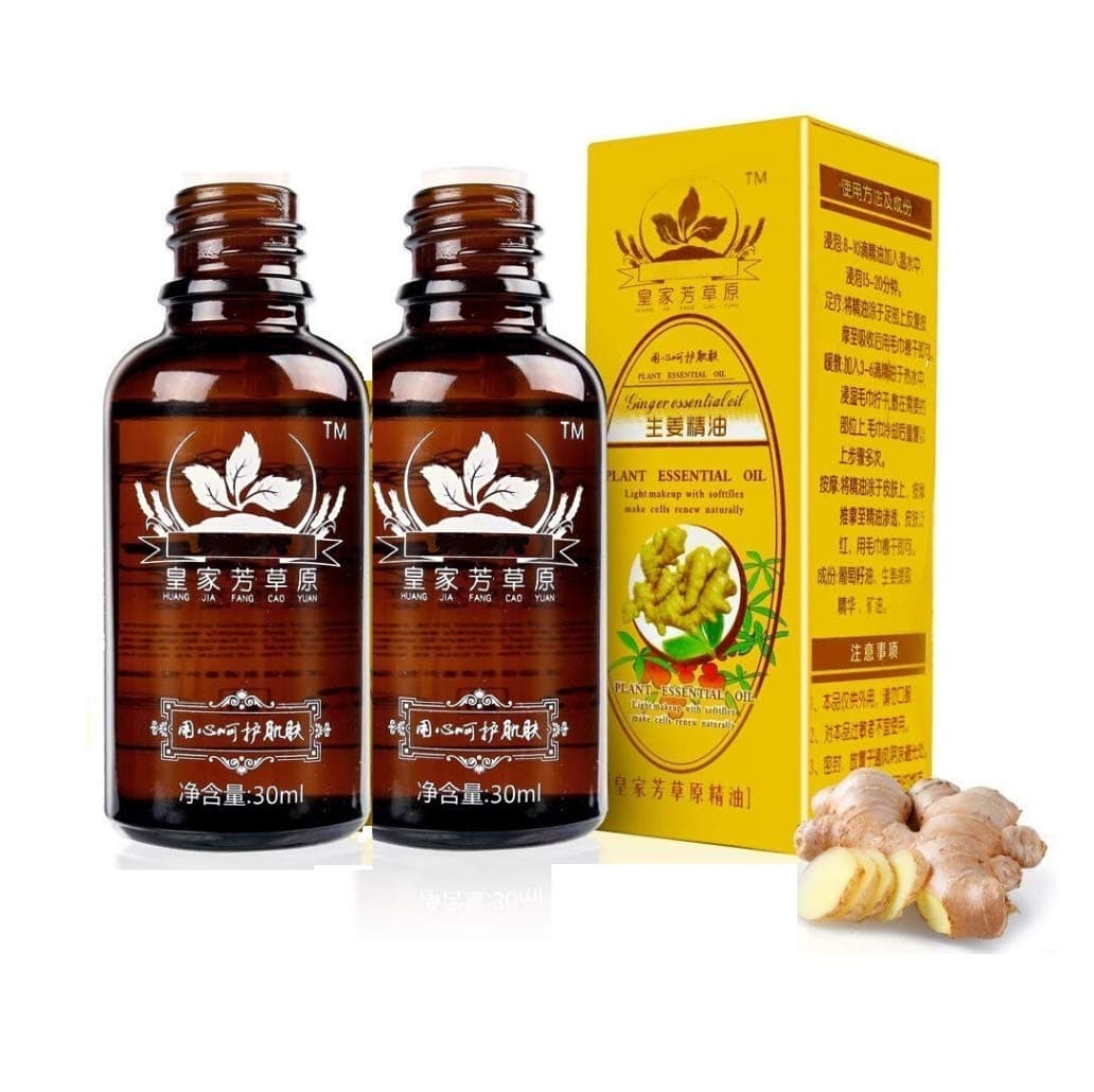 2Pack Essential Ginger Oil Ginger Roots Essential Oils 100% Pure,30ML Organic Ginger Massage Oils for Swelling with Upgrade Dropper Bottle Essential Oil Women Gifts by STWIE