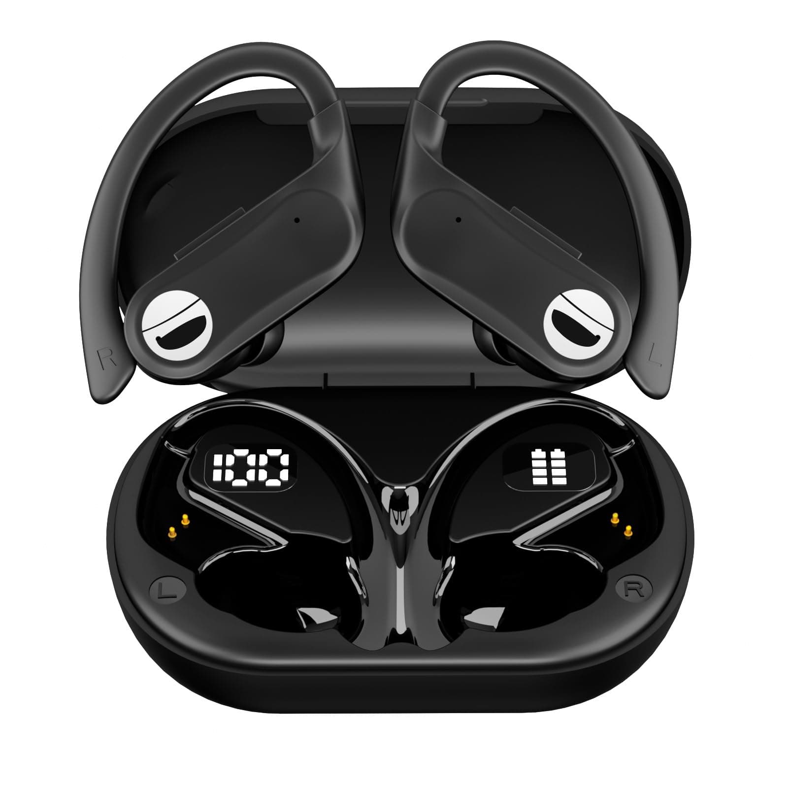 Hearing Aids, Bluetooth Hearing Aids for Seniors Mild to Moderate Hearing Loss, Rechargeable Hearing Amplifier with Noise Cancelling, Volume Control, Portable Charging Case