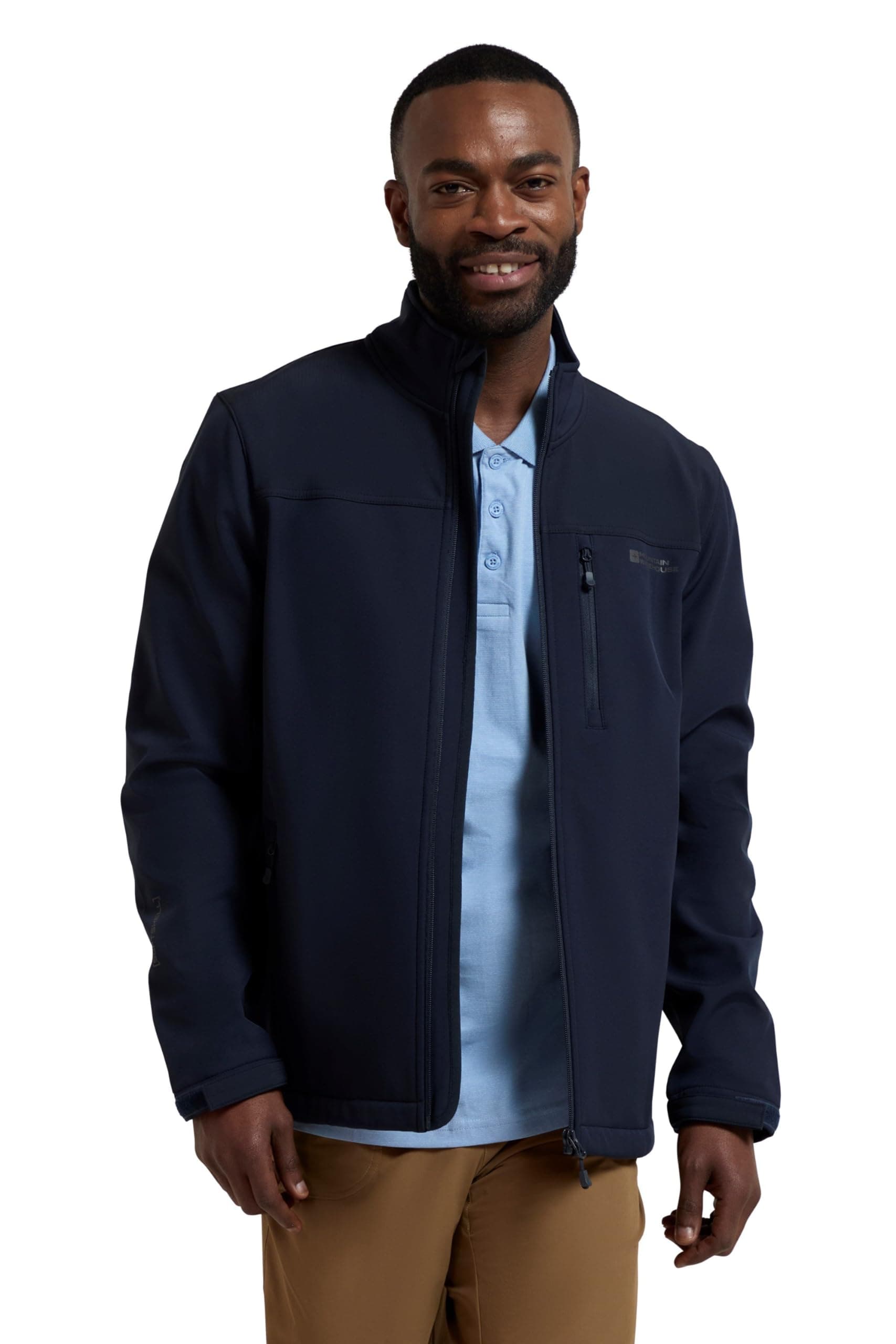 Mountain Warehouse Grasmere Mens Softshell Jacket - Water Resistant Raincoat, Breathable Mens Coat, Lightweight Jacket, Bonded Fabric - Ideal For Spring Summer