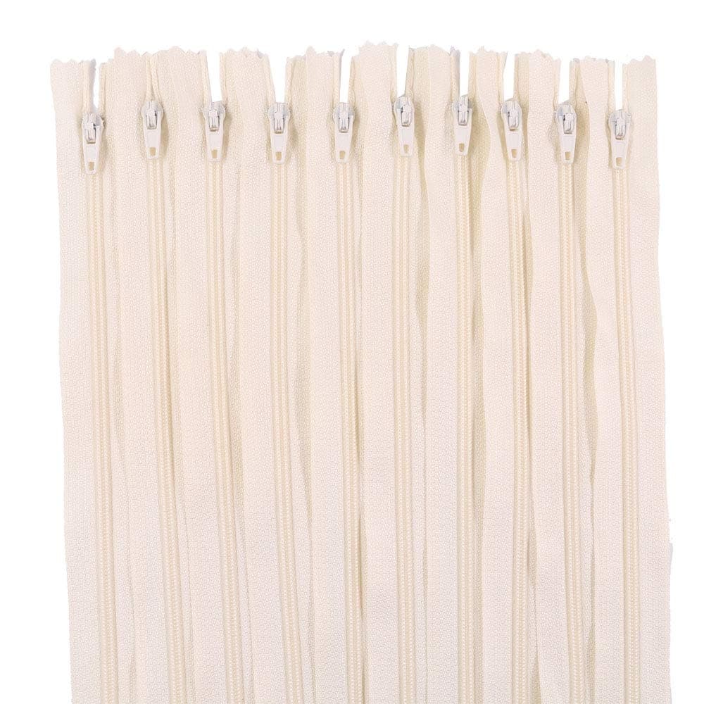 Renashed 60Pcs 12Inch Nylon Coil Zippers for Tailor Sewer Sewing Craft Crafter's Specia (Beige)