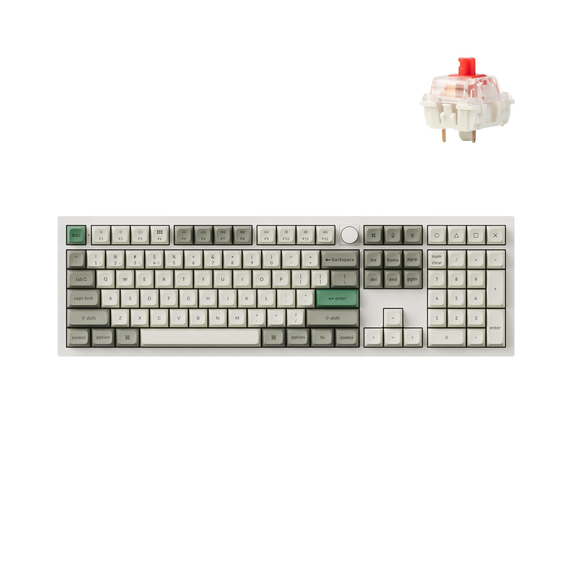 Q6 Max QMK/VIA Bluetooth Wireless /2.4 GHz/USB-C Wired Custom Mechanical Keyboard, Full Size Programmable Knob RGB Backlit Hot-Swappable Gateron Red Switch for Mac Windows Linux - White