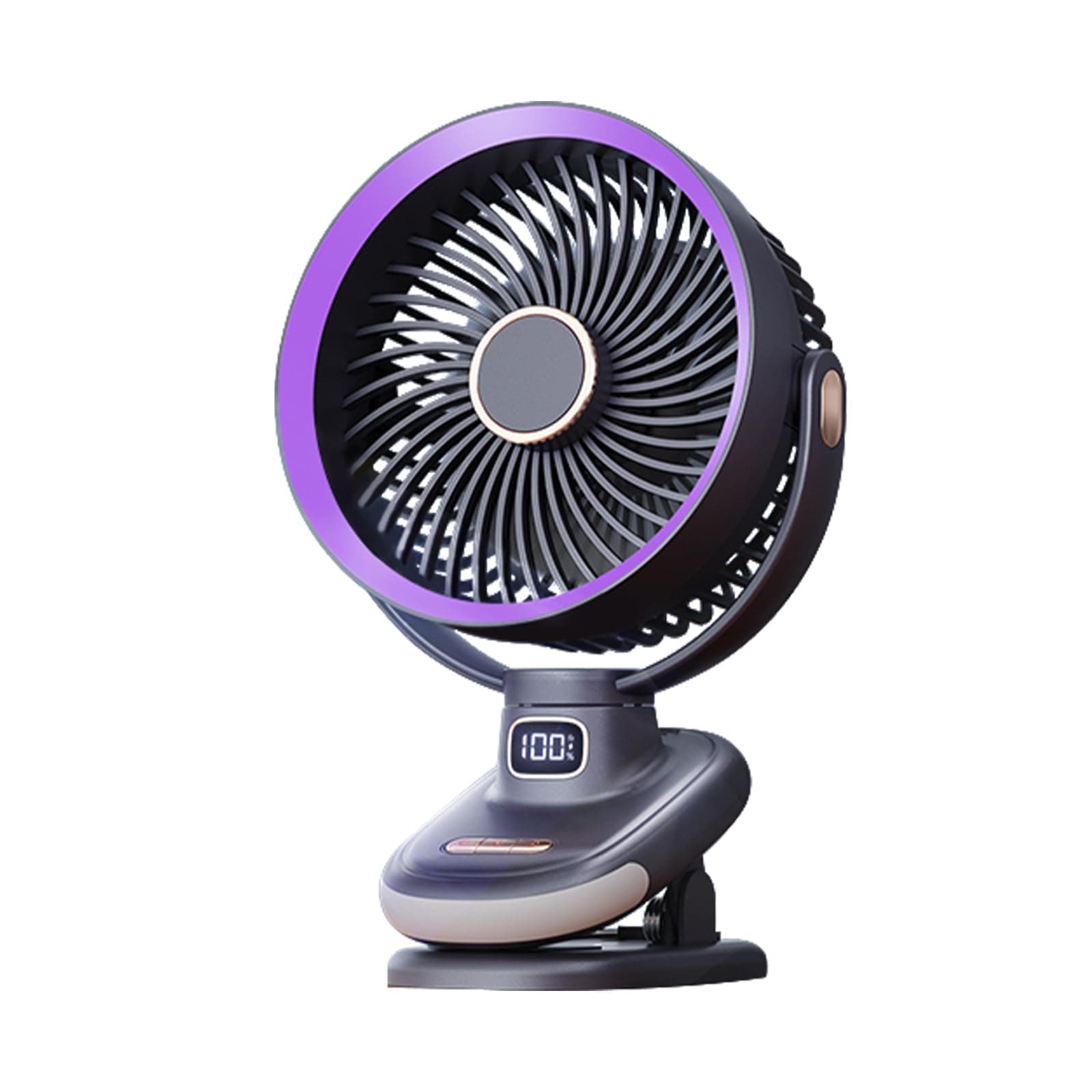 Greheywos Oscillating Table Fan, Small USB Air Circulator Fan with Battery Operated, 6.5'' Super Quiet Desk Fan with 5 Speeds, 8H Timer, Suitable for Home Office Camp Travel (Gray purple)