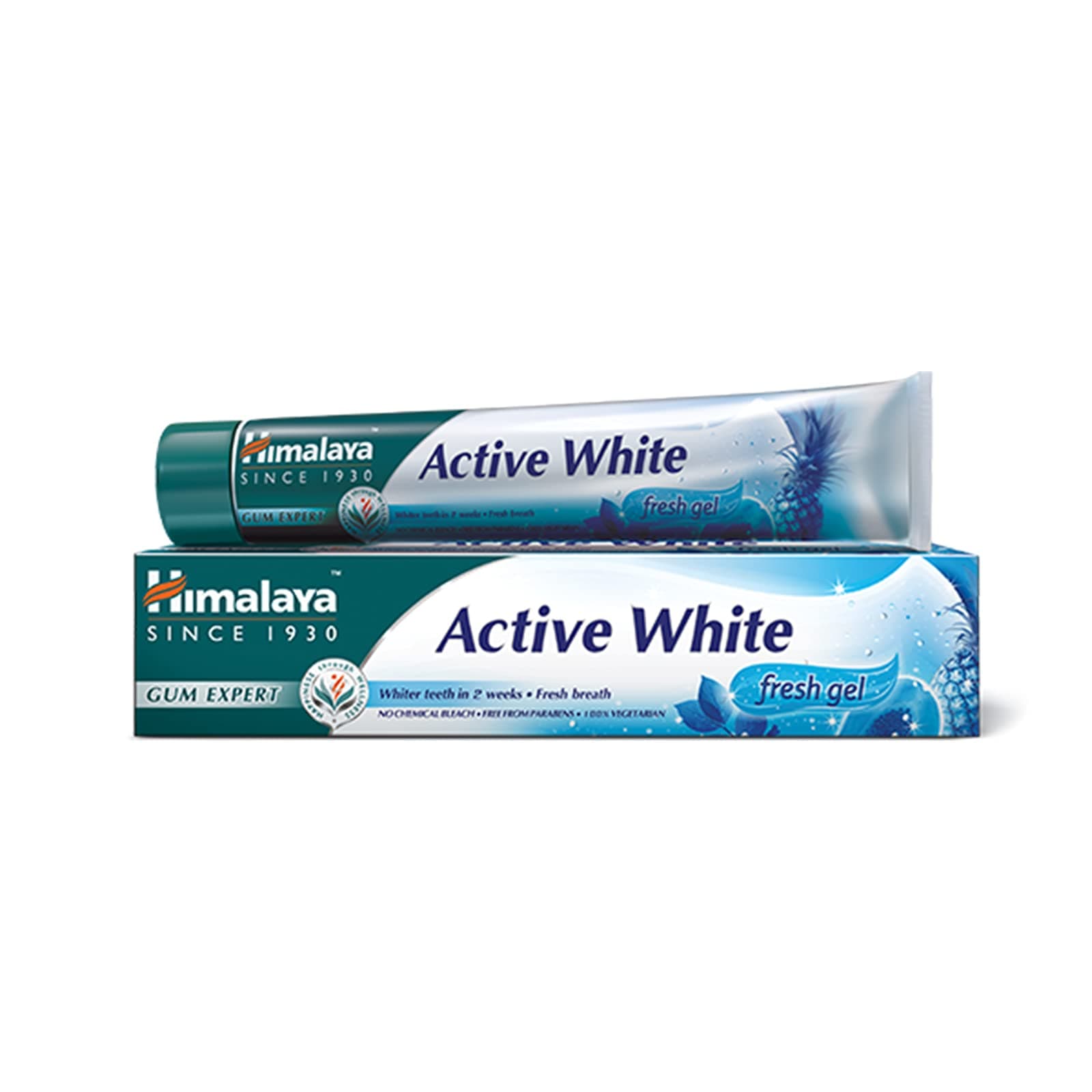 Himalaya Active White Herbal Toothpaste Gently Removes Stains Giving Whiter & Sparkling Teeth -100Ml