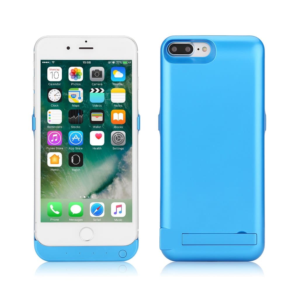 10000mAh iPhone 7 Plus Battery Charger Case, Lenuo Slim External Protective Battery Case - 10000mAh Rechargeable Backup Pack Power Battery Charging Case Cover for iPhone 7 plus 5.5 inch (Blue)