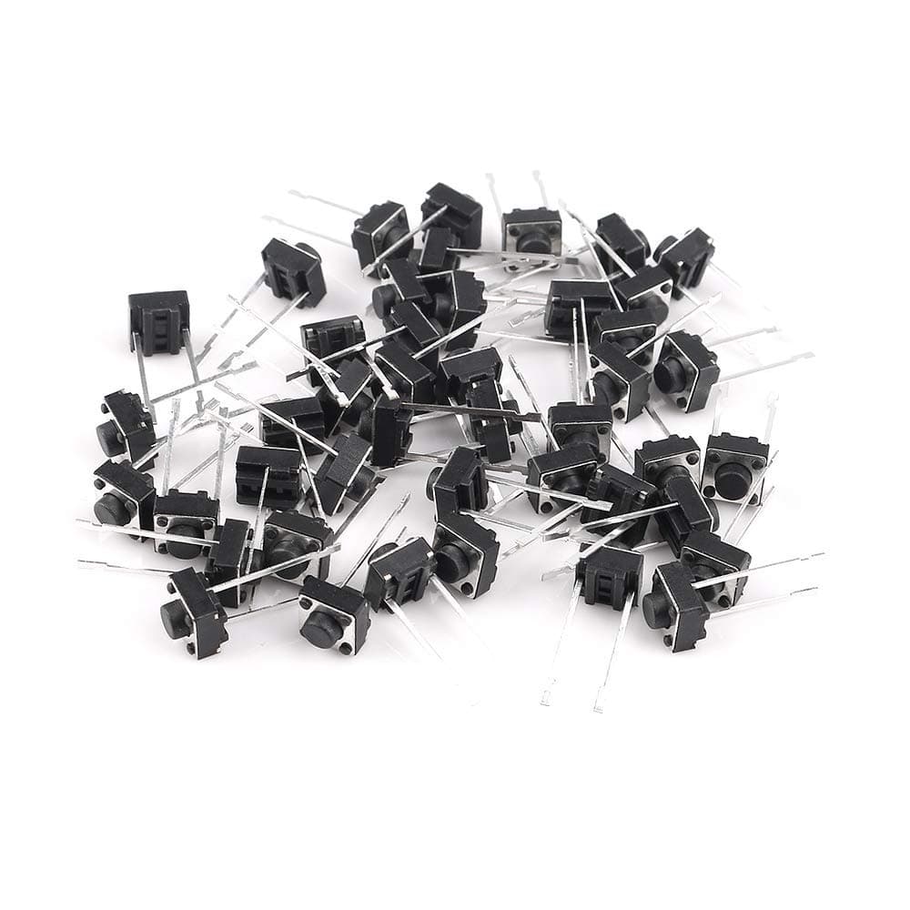 INVENTO 20Pcs 6 x 6mm SMD PCB Mount Tactile Push Button Switch 2 Pin DIP for Electrical DIY Projects