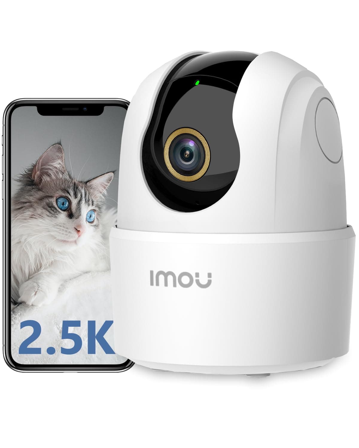Imou 2.5K Security Camera Indoor, WiFi Camera 4MP, Pet Dog Camera Baby Monitor with Motion Sound Detection, 360° Rotation, 10M Night Vision, 2-Way Audio, Privacy Mode, Works with Alexa, 2.4GHz Only
