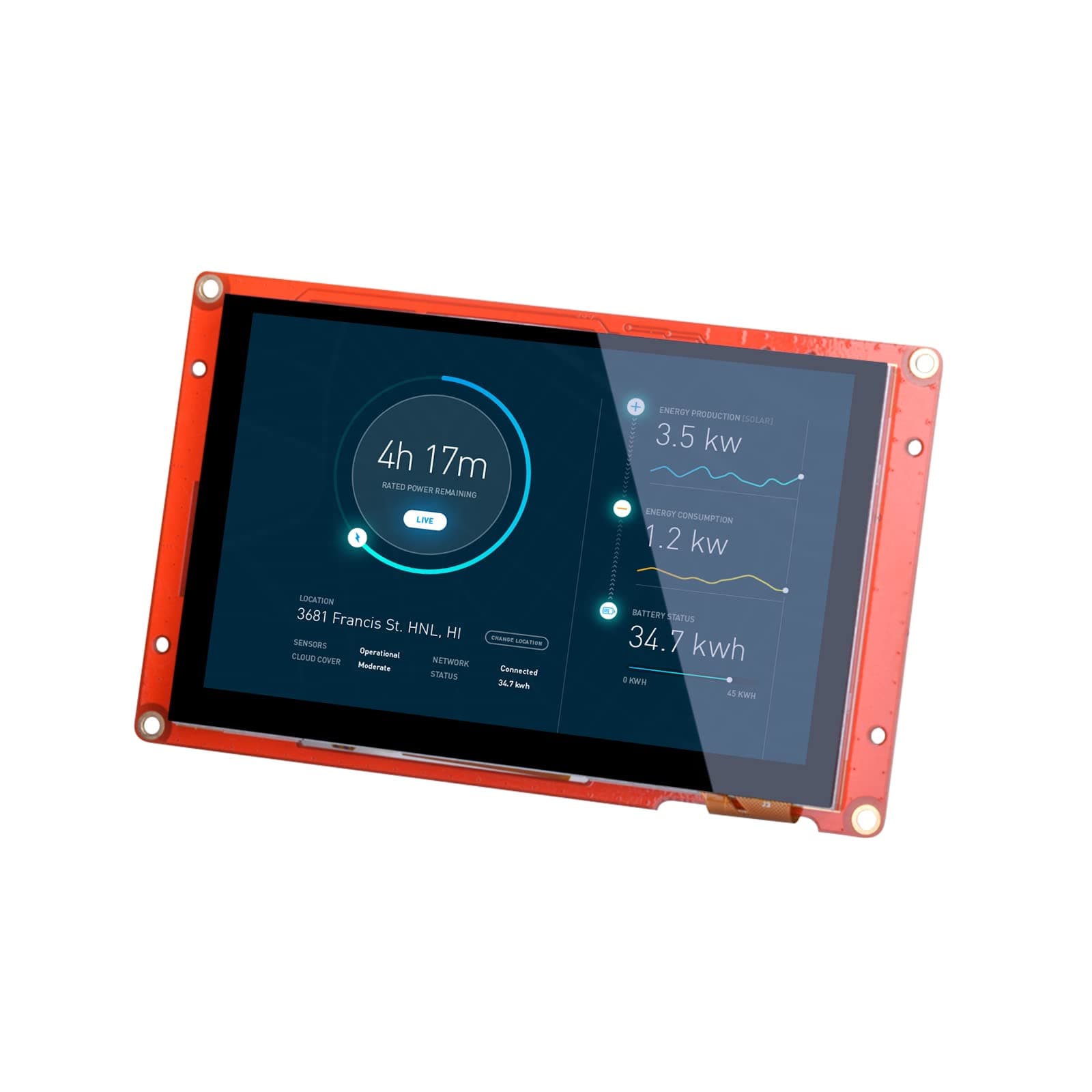 Nextion 5.0″ Intelligent HMI Display Module NX8048P050-011C Capacitive LCD-TFT Touch Screen 800 * 480, Support Video Audio Animation Play Functions and RTC.