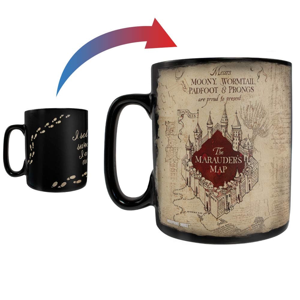 Harry Potter - Marauder's Map - I Solemnly Swear – 16 oz Large Ceramic Heat Sensitive Clue Mug – Full image revealed when HOT liquid is added MMUGC924