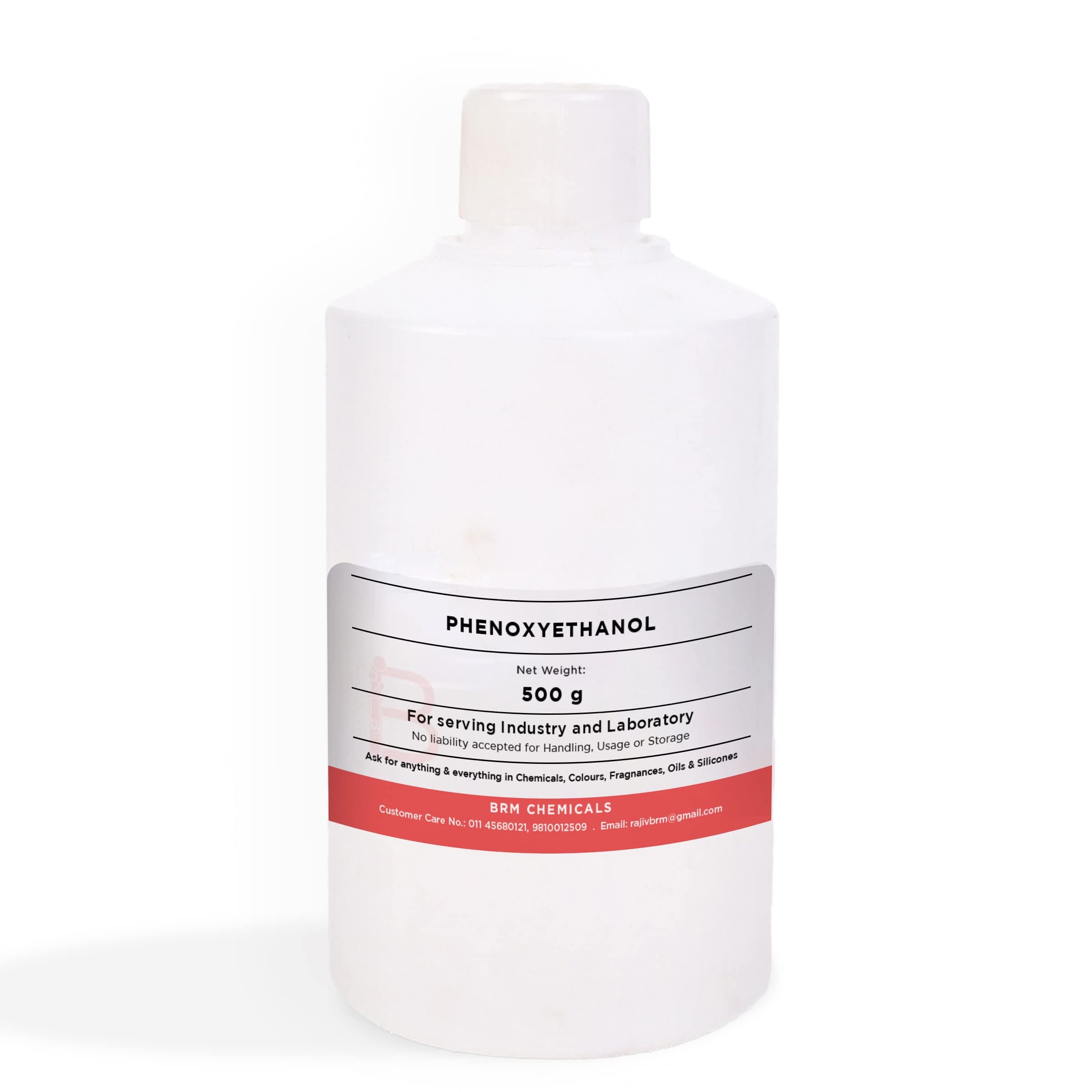 BRM Chemicals Phenoxyethanol - 500 Grams For Soap Making, Shampoo, Cosmetics, Moisturizer, Lotion Making, Domestic Use & Diy Personal Care For Face, Hair, Skin & Body (Pack Of 1)