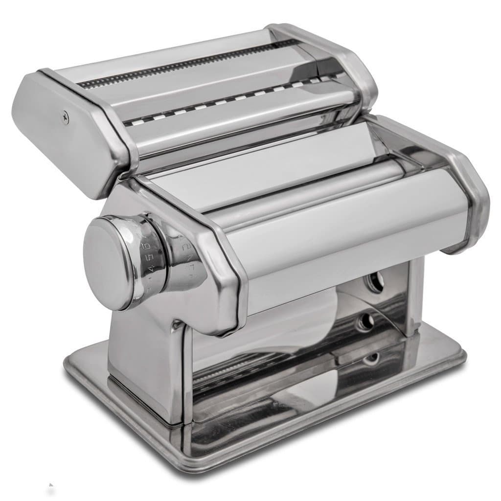 Wellness 150 Pasta Maker Machine Stainless Steel Pasta Roller Machine Includes Pasta Cutter Hand Crank Attachments for Tagliattelle Linguine Lasagna