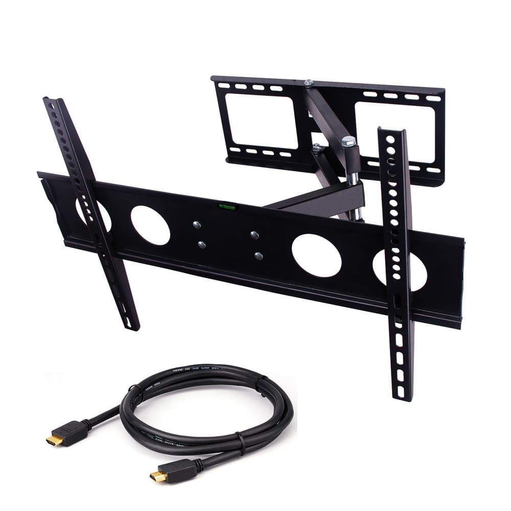 UNIVERSAL ARTICULATING SINGLE ARM LCD LED PLASMA 27-52" TV WALL MOUNT FREE HDMI