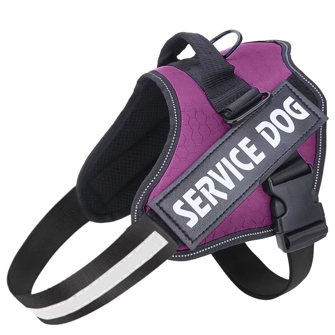 BelababyBelababy Soft No Pull Dog Harness X Large, Adjustable Assistance Service Dog Vest with Safety Buckle, Reflective Breathable Outdoor Training Dog Harness(Purple)