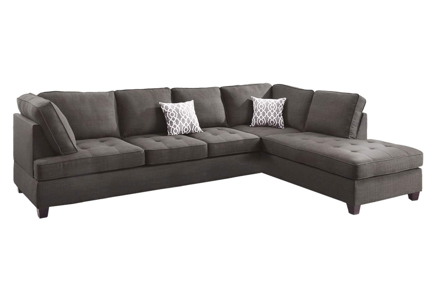 PDEX-F6988 2-Pcs Sectional Sofa, Black