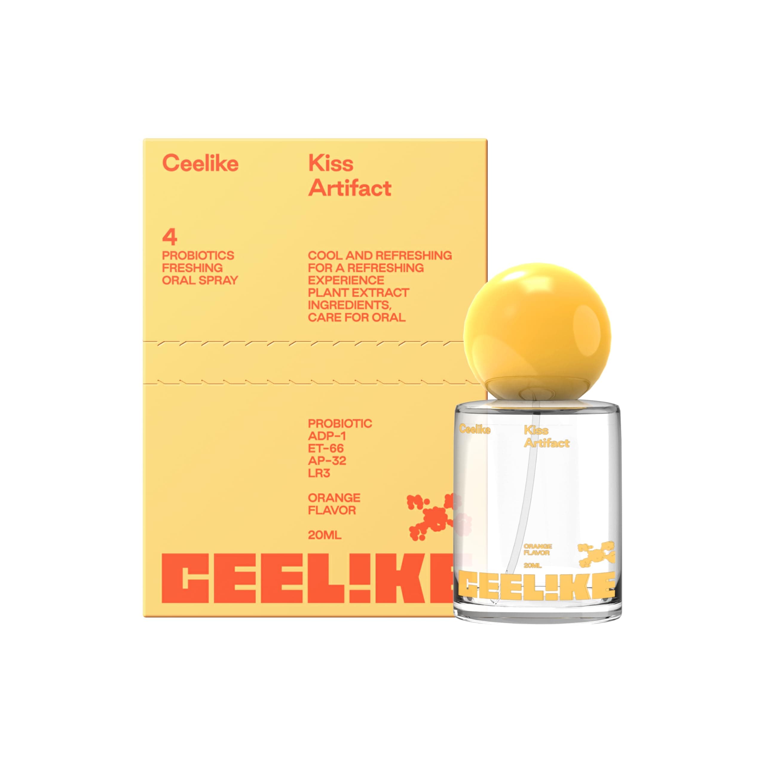 Oral Spray – Fresh Breath, Dual Cooling Experience & Convenient On-The-Go Design – Perfect for Freshening Breath Anywhere, Anytime (Orange, 1 Count)