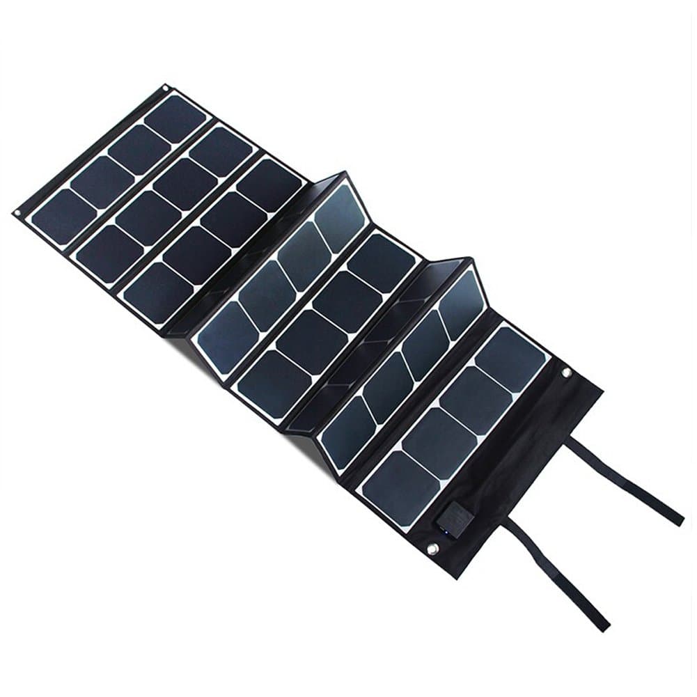 EBAT Foldable Solar Panel SunPower Cell Solar Charger Weatherproof 120 Watt(USB 5V+DC9-18V)for RV Boat Cabin Tent Car Phone Tablet, Laptop Golf Cart Marine Battery & Travel Camping Shipping(Black)